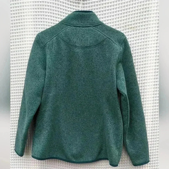 L.L. Bean Women's Heathered Teal Sweater Fleece Full-Zip-Up Size Medium - Picture 5 of 5